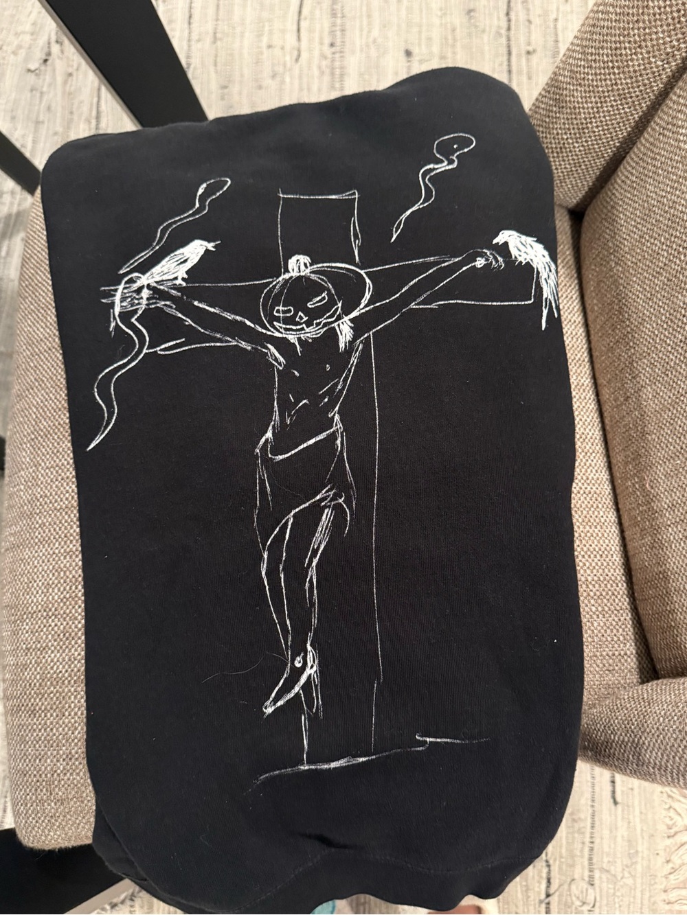 Nirvana pumpkin head crucifix hoodie